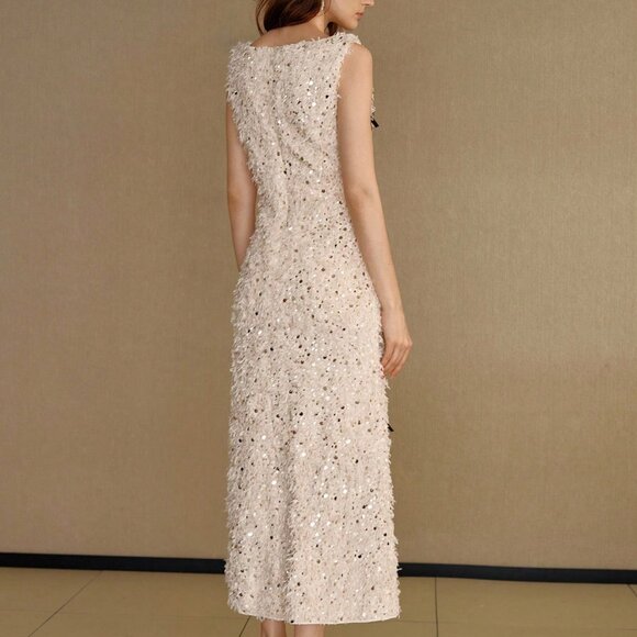 ELEGANT ROMANTIC DATE PARTY BOW DECOR MIDI DRESS - Picture 6 of 6